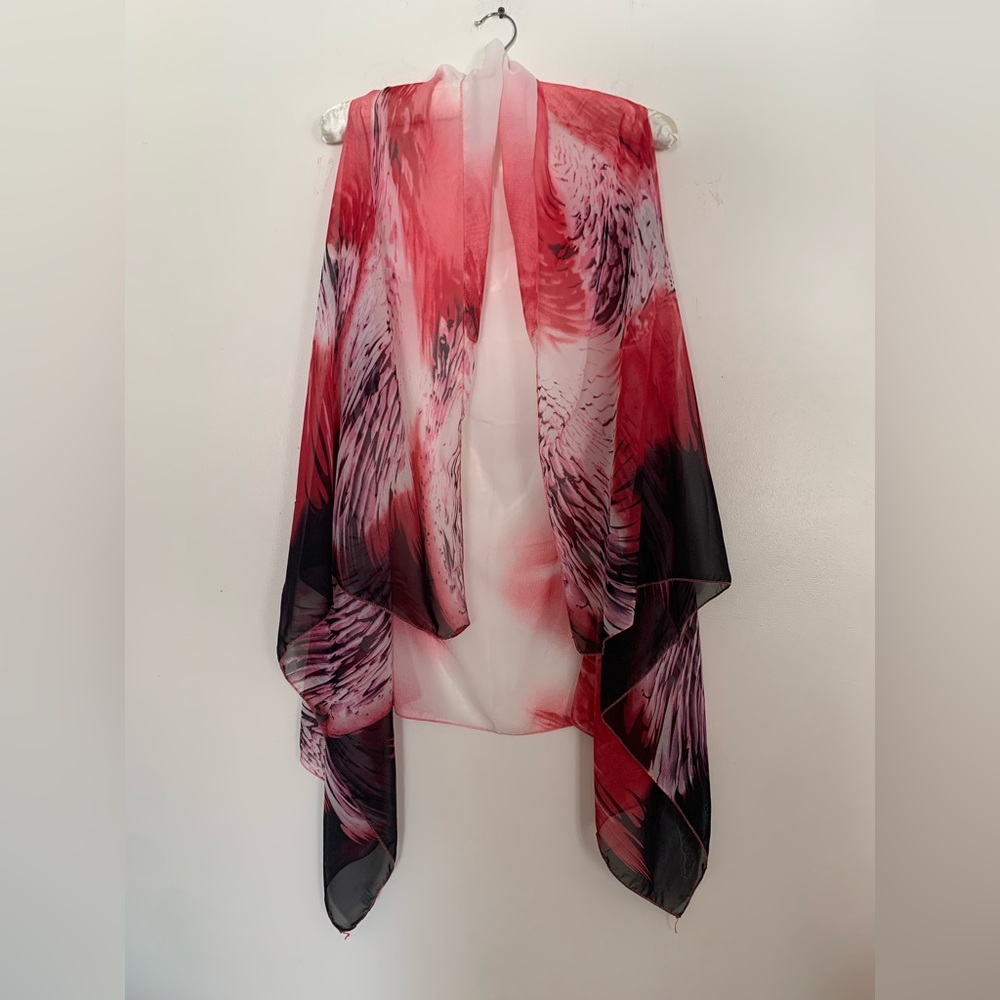 Elegant Red and Black Women's Scarf Wrap
